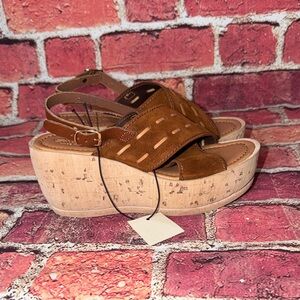 Carlo Pera Made in Italy Leather Wedge Sandals – Size 40 US size 9-9.5 new